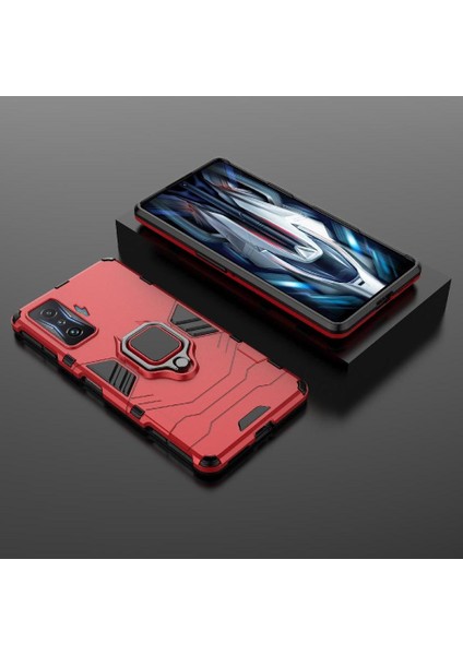 Halka Araba Dağı Kickstand Kılıf Için Xiaomi Poco F4 Gt Darbeye Askeri (Yurt Dışından)
