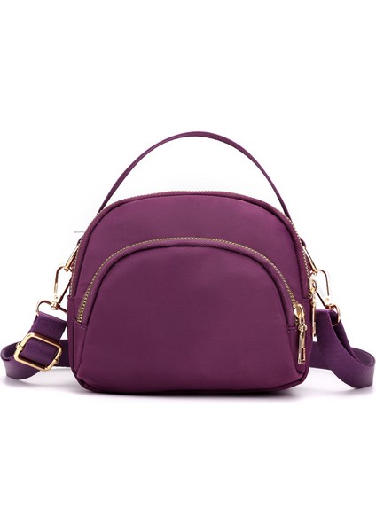 Çapraz Askılı Çanta Taşınabilir Yüksek Kaliteli Naylon Malzeme Yüksek Görünümlü Stil, Mor (Yurt Dışından)