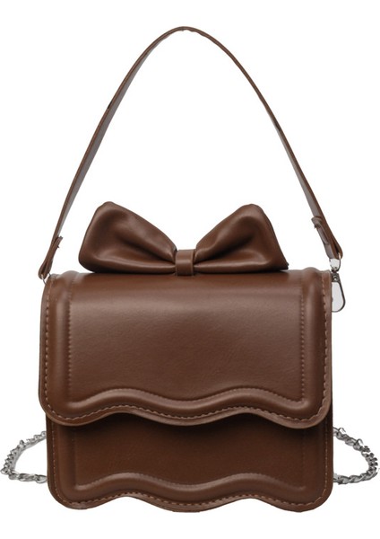 Çapraz Askılı Çanta Taşınabilir Yüksek Kaliteli Rahat Pu Kumaş Yüksek Kaliteli Işçılik Düz Renkli Kentsel Sade Stil, Kahverengi (Yurt Dışından)