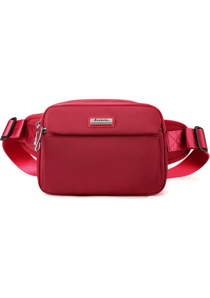 Çapraz Askılı Çanta Taşınabilir Naylon Malzeme Şık Kentsel Basit Stil Hafif ve Dayanıklı, Kırmızı (Yurt Dışından)