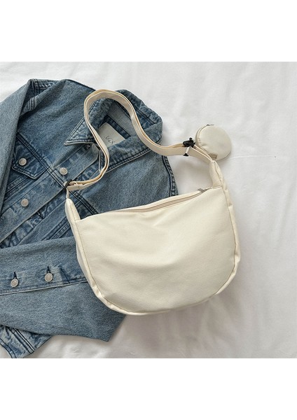 Çapraz Askılı Çanta Taşınabilir Yüksek Kaliteli Naylon Malzeme ve Kaliteli Işçılik, Beyaz (Yurt Dışından)