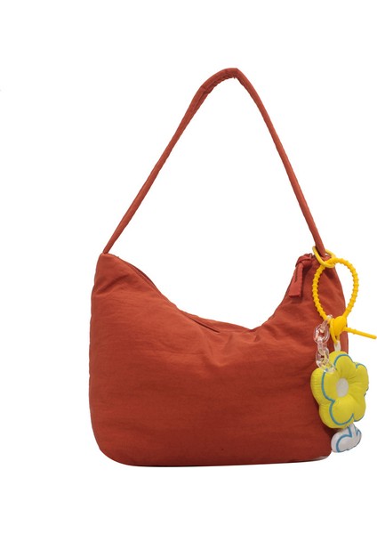 Çapraz Askılı Çanta Taşınabilir Yüksek Kaliteli Kanvas Kumaş Basit Düz Renk Stili, Turuncu (Yurt Dışından)