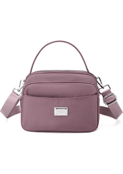 Çapraz Askılı Çanta Taşınabilir Dayanıklı Yüksek Yoğunluklu Su Geçırmez Naylon Malzeme Çoklu Cepler, Koyu Pembe (Yurt Dışından)