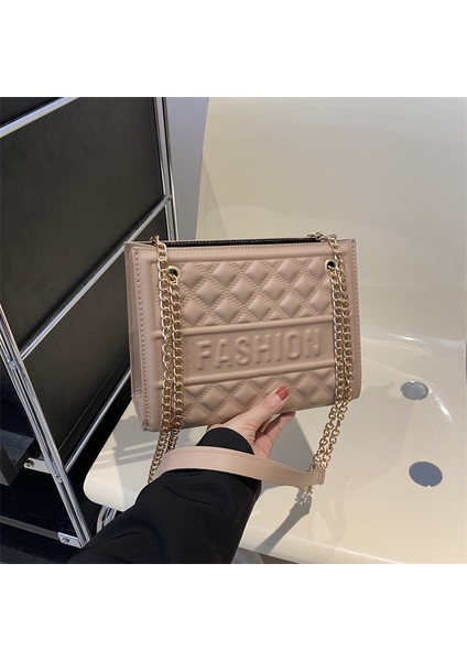 Çapraz Askılı Çanta Taşınabilir Yüksek Kaliteli Pu Kumaş Düz Renkli Kentsel Stil, Haki (Yurt Dışından)