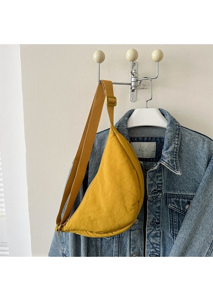 Çapraz Askılı Çanta Taşınabilir Yüksek Kalite Konfor Özel Kumaşlar Şehirli Tarz, Sarı (Yurt Dışından)