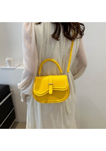 Çapraz Askılı Çanta Taşınabilir Yüksek Kaliteli Rahat Pu Kumaş Küçük Kare Çanta Tarzı, Sarı (Yurt Dışından) modelleri