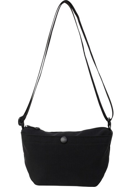 Çapraz Askılı Çanta Taşınabilir Yüksek Kaliteli Naylon Malzeme Kentsel Basit Stil Pürüzsüz Fermuar, Siyah (Yurt Dışından)