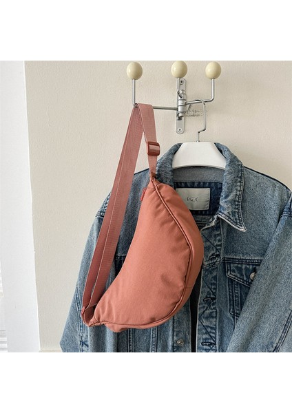 Çapraz Askılı Çanta Taşınabilir Yüksek Kalite Konfor Özel Kumaşlar Şehirli Tarz, Pembe (Yurt Dışından)