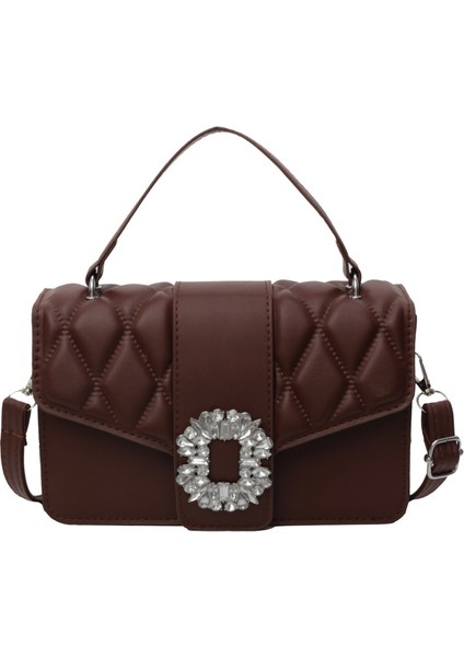 Çapraz Askılı Çanta Taşınabilir Yüksek Kaliteli ve Konforlu Pu Kumaş Yüksek Kaliteli Işçılik Kentsel Sade Stil, Kahverengi (Yurt Dışından)