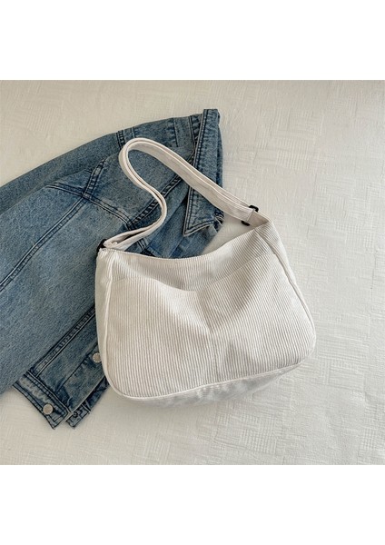 Çapraz Askılı Çanta Taşınabilir Astar Dokusu Sağlıklı Polyester Malzeme Yüksek Kaliteli Işçılik, Beyaz (Yurt Dışından)