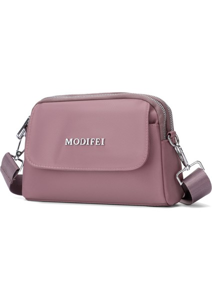 Çapraz Askılı Çanta Taşınabilir Naylon Malzeme Basit Düz Renk Nötr Stil Şık ve Temizlenmesi Kolay, Koyu Pembe (Yurt Dışından)