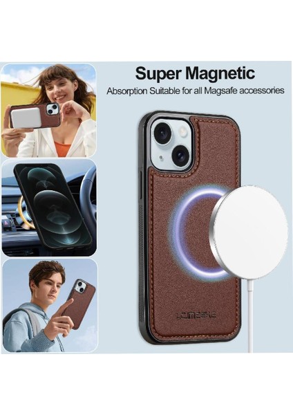 IPhone 15 Için Flip Case Artı Cüzdan Kılıf Kickstand Pu Deri Bölünmüş Cüzdan (Yurt Dışından)