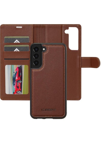 Samsung Galaxy S21 Için Flip Case Cüzdan Kılıf Pu Deri Bölünmüş Deri 2 In (Yurt Dışından)