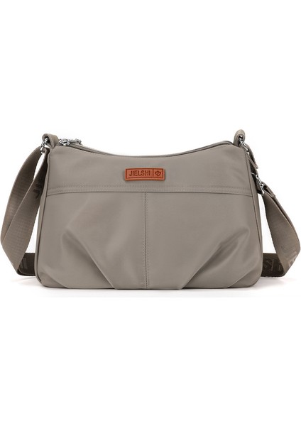 Çapraz Askılı Çanta Taşınabilir Yüksek Yoğunluklu Su Geçırmez Naylon Kumaş Sade Tarz, Gri (Yurt Dışından)