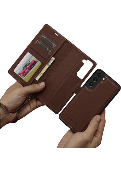 Samsung Galaxy S21 Için Flip Case Cüzdan Kılıf Pu Deri Bölünmüş Deri 2 In (Yurt Dışından) indirimleri