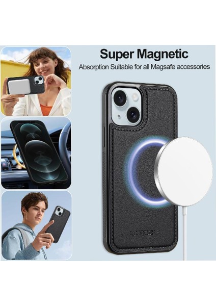IPhone 14 Için Flip Case Artı Bölünmüş Deri Cüzdan Telefon Kapak Pu Deri 2 (Yurt Dışından)