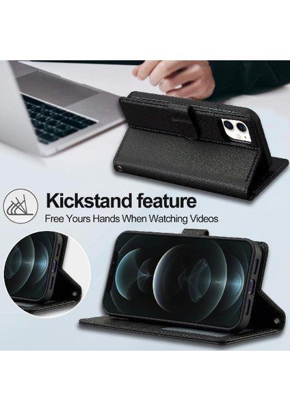 IPhone 14 Için Flip Case Cüzdan Kılıf Kickstand Pu Deri Bölünmüş Deri 2 1 (Yurt Dışından) fiyatları