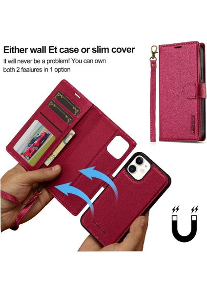 IPhone 12 Için Flip Case Pu Deri Bölünmüş Deri Cüzdan Telefon Kapak Cüzdan (Yurt Dışından) indirimleri