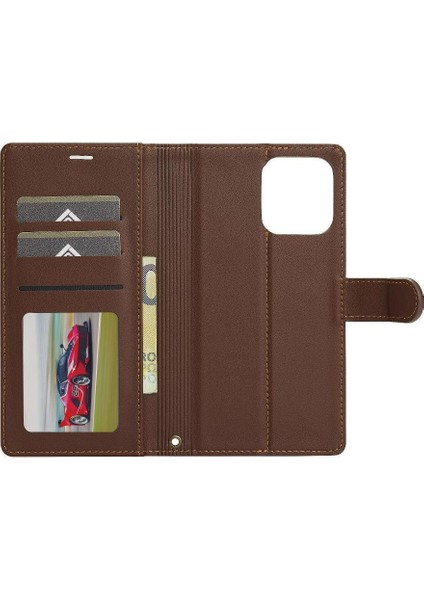 IPhone 14 Için Flip Case Pro Max Pu Deri Kickstand Cüzdan Kılıf 2 In 1 (Yurt Dışından)