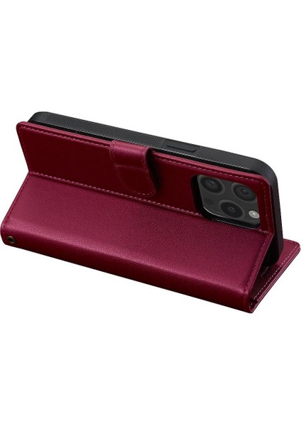 IPhone 15 Için Flip Case Pro Max Bölünmüş Deri Cüzdan Telefon Kapak Pu Cüzdan (Yurt Dışından)