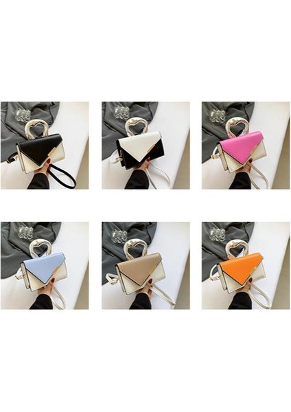 Çapraz Askılı Çanta Taşınabilir Yüksek Kaliteli Pu Malzeme Saf Renk Sokak Modası Orta Boy, Turuncu (Yurt Dışından) modelleri