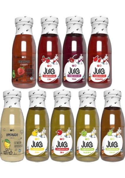 Organik Karışık Meyve Suları ve Limonata Seti