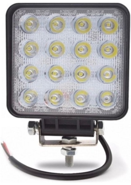 Off Road Sis Farı Çalışma Lambası 16 Led Kare Su Geçirmez 48W