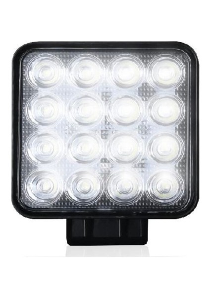 Off Road Sis Farı Çalışma Lambası 16 Led Kare Su Geçirmez 48W