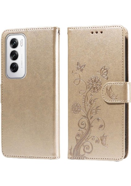 Oppo Oppo 12 Pro 5g Çiçek Flip Deri Kart Yuvaları Için Flip Case (Yurt Dışından)