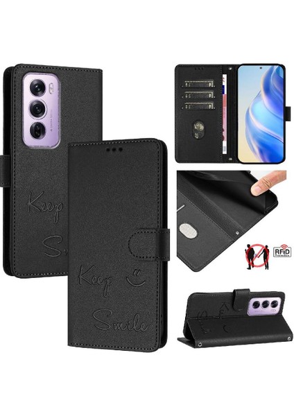 Oppo Case Için 12 Pro 5g Flıp Kapak Pu Deri Kart Tutucu Cüzdan Rfıd (Yurt Dışından)