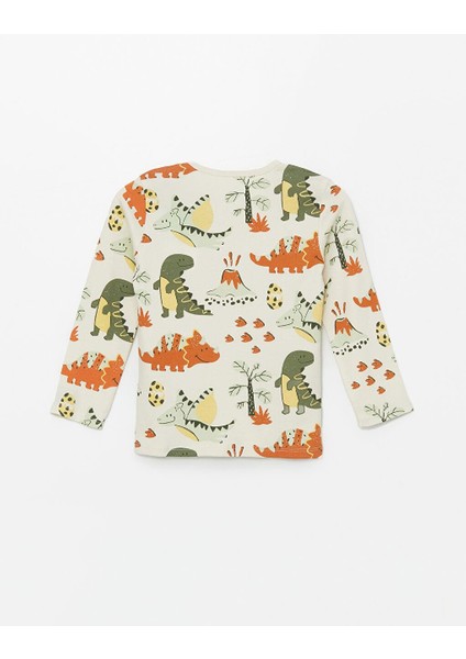 Bisiklet Yaka Uzun Kollu Baskılı Erkek Bebek Pijama Takımı fırsatları