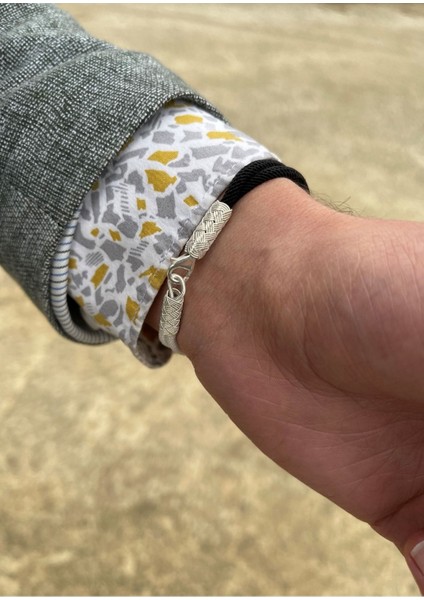 Gümüş Kazaziye Beşiktaş Renkleri Siyah Beyaz Bileklik 950 Ayar fiyatları