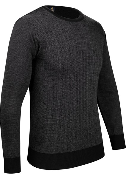 Erkek Sıfır Yaka Triko Kazak Desenli Kol ve Bel Lastikli Çelik Örgü Klasik Kalıp - 5005C fiyatları