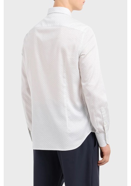 Logolu Pamuklu Slim Fit Gömlek Erkek Gömlek 6D1C86 1npbz F121