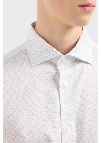 Logolu Pamuklu Slim Fit Gömlek Erkek Gömlek 6D1C86 1npbz F121