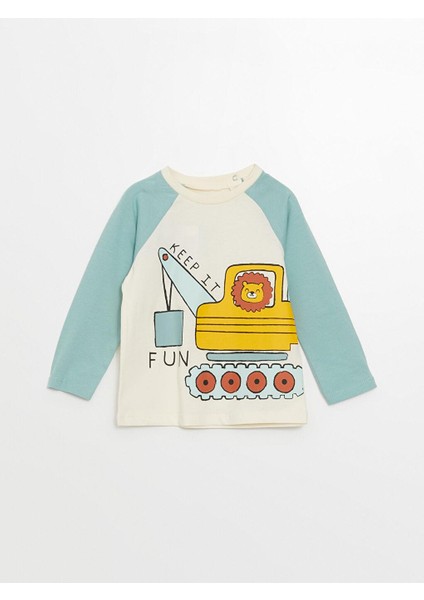 Bisiklet Yaka Uzun Kollu Baskılı Erkek Bebek Pijama Takımı