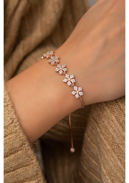 Pembe Zirkon Taşlı Gümüş Bileklik, Zarif ve Şık Takı Seçeneği