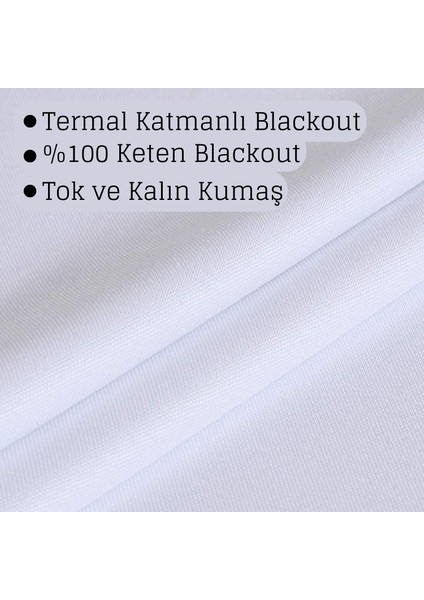 Keten Rustik Blackout Perde - Keten Blackout Rustik Kuşgözü Termal Katmanlı Perde