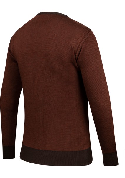 Erkek Sıfır Yaka Triko Kazak Desenli Kol ve Bel Lastikli Çelik Örgü Klasik Kalıp - 5005C fırsatları