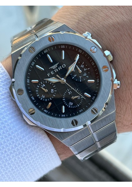Çelik Kordon Iç Fonksiyonları Aktif Chronograph 30 mt Su Geçirmez Erkek Kol Saati EFM.43002.A2