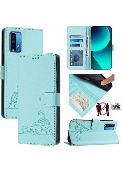 Xiaomi Redmi 9 Için Kılıf Güç Kedi Rfıd Kart Yuvası Tutucu Kickstand Cüzdan (Yurt Dışından) indirimleri