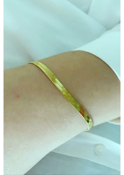 Altın Kaplama Çelik Düz Zincir Bileklik, Şık ve Dayanıklı Takı fiyatları