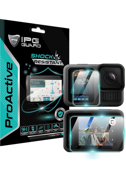 Gopro HERO13 Kamera Için 9h Nano Ipg Proactive Ekran Koruyucu (2 Adet Büyük, 1 Adet Küçük Ekran), Pürüzsüz Cam Bitiş