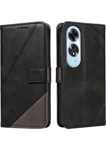 Elmas Dikiş ve Kart Yuvası Deri ile Oppo A60 4g Için Flip Case (Yurt Dışından)