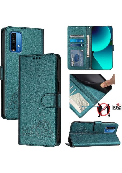 Xiaomi Redmi 9 Için Kılıf Güç Kedi Rfıd Kart Yuvası Tutucu Kickstand Cüzdan (Yurt Dışından) indirimleri