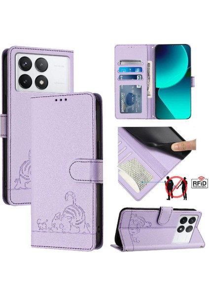 Xiaomi Redmi K70/K70 Pro Kedi Rfıd Kart Yuvası Tutucu Kickstand Flip (Yurt Dışından) indirimleri