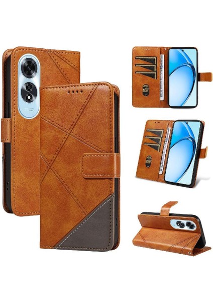 Elmas Dikiş ve Kart Yuvası Deri ile Oppo A60 4g Için Flip Case (Yurt Dışından)