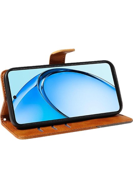 Elmas Dikiş ve Kart Yuvası Deri ile Oppo A60 4g Için Flip Case (Yurt Dışından) modelleri