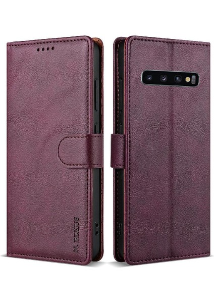 Samsung Galaxy S10 Artı Yan Cep Manyetik Kapatma Çift Için Flip Case (Yurt Dışından)