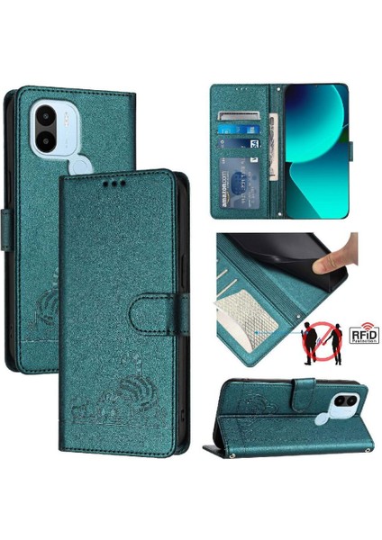 Xiaomi Redmi A1 Artı/a2 Artı 4g Cüzdan Kapak Çevirin Kedi Rfıd Kart (Yurt Dışından)